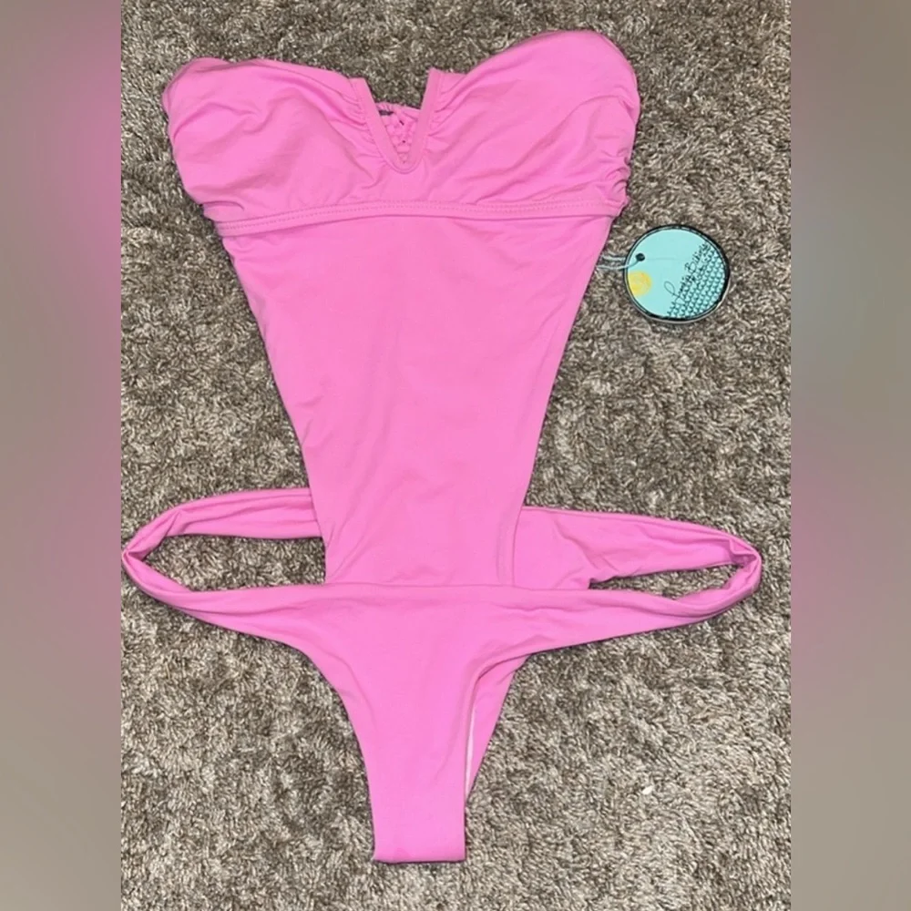 Frankie’s Bikinis Cali Cut Out One Piece Pink Size XS
